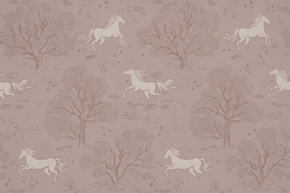 Magical Unicorn Dreamland – Misty Rose Wall Mural in your room