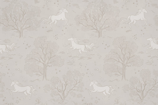 Magical Unicorn Dreamland Cloudy Grey Wallpaper