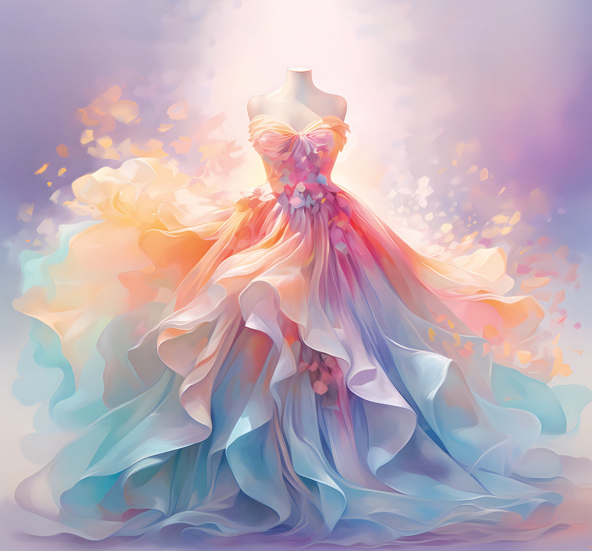 Delicate pastel dress Wall Mural in your room