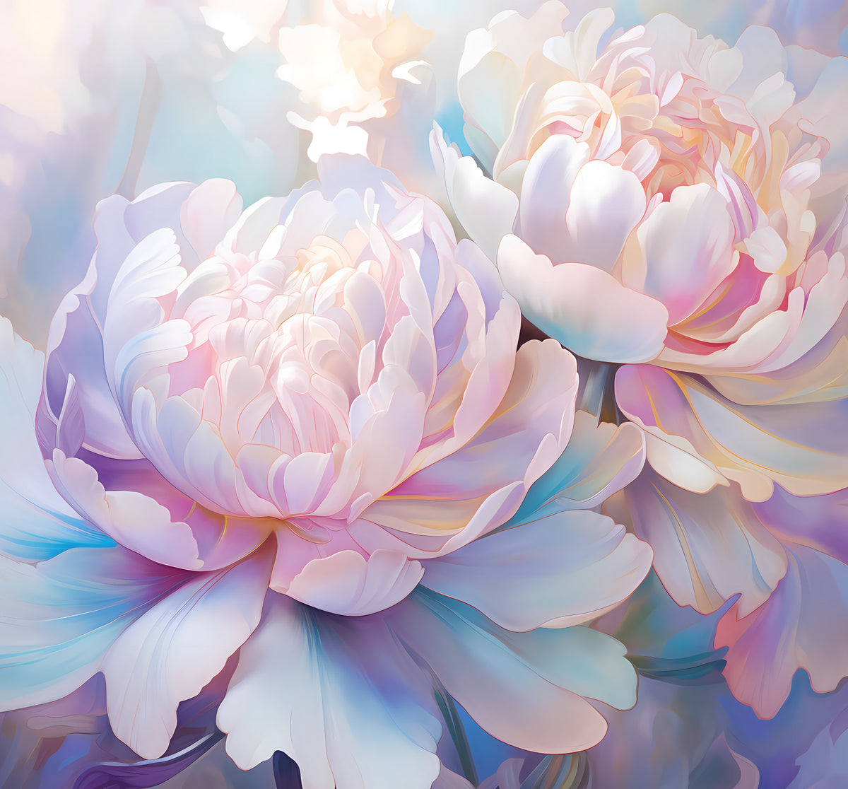 Abstract Botanical Peony Petals Wall Mural in your room