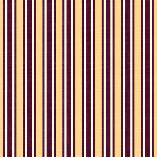 Ivy League Faux Linen Vertical Stripes - Butter Burgundy And Cream Wallpaper⁠