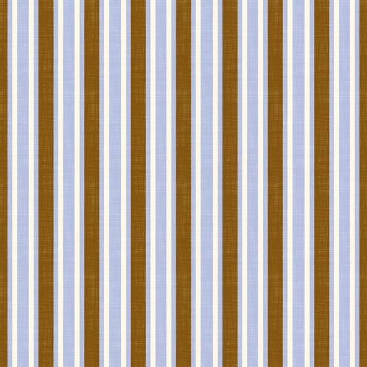 Ivy League Faux Linen Vertical Stripes - Lilac Mustard And Cream Wallpaper⁠