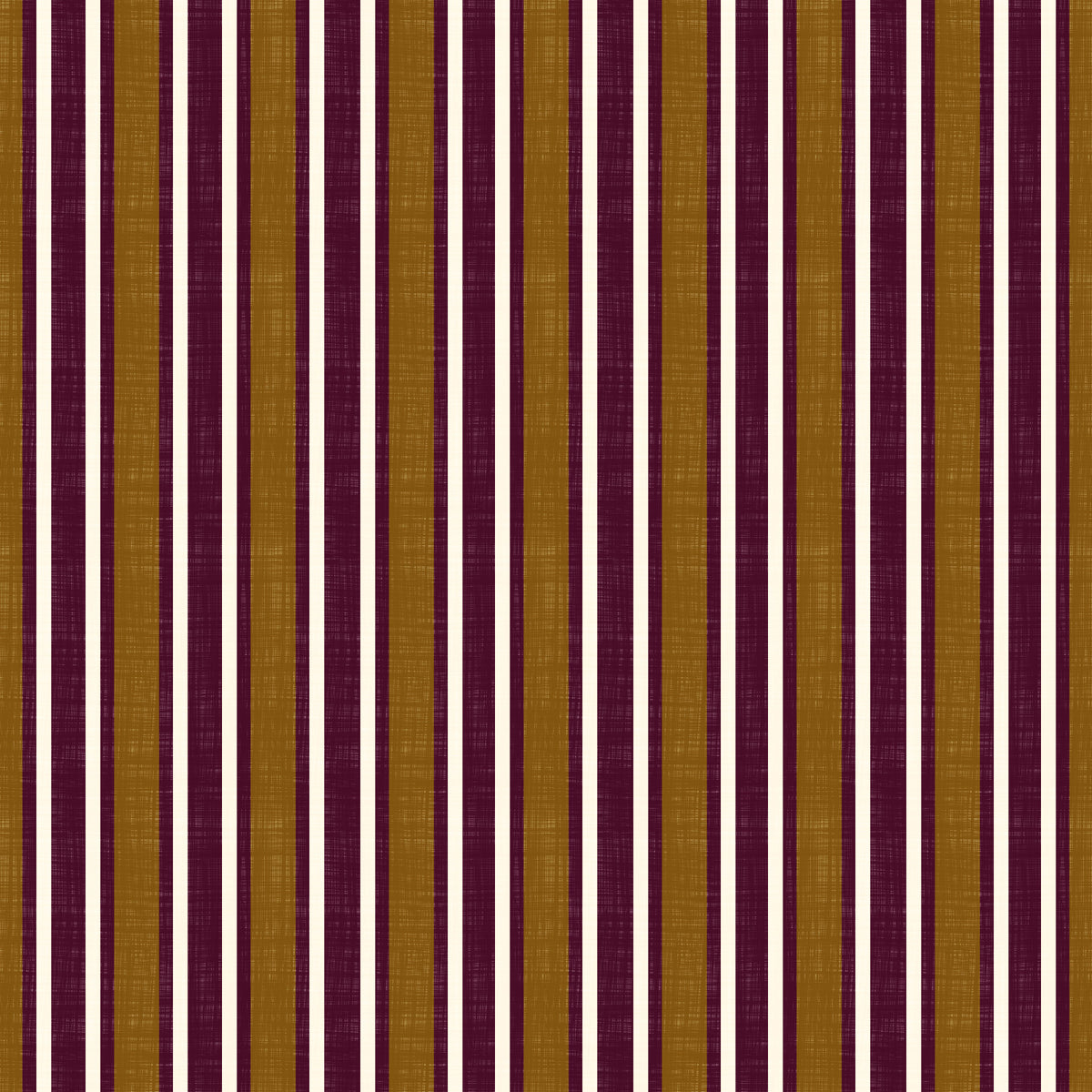 Ivy League Faux Linen Vertical Stripes - Burgundy Mustard And Cream Wallpaper⁠ in your room