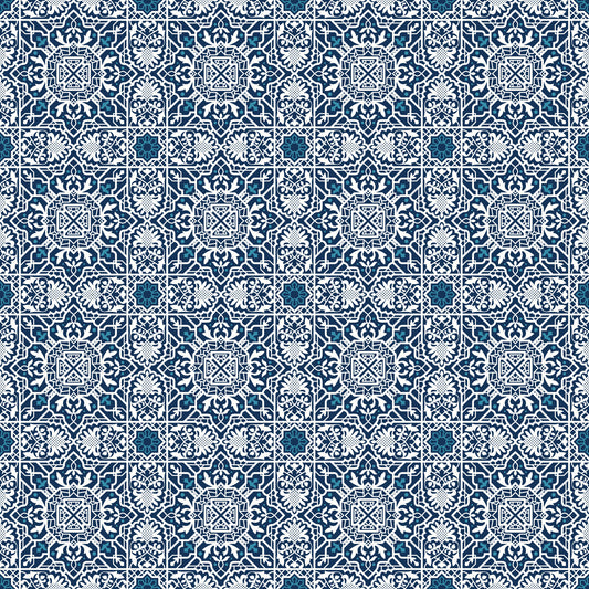 Midnight Moroccan Tile Pattern Wallpaper⁠