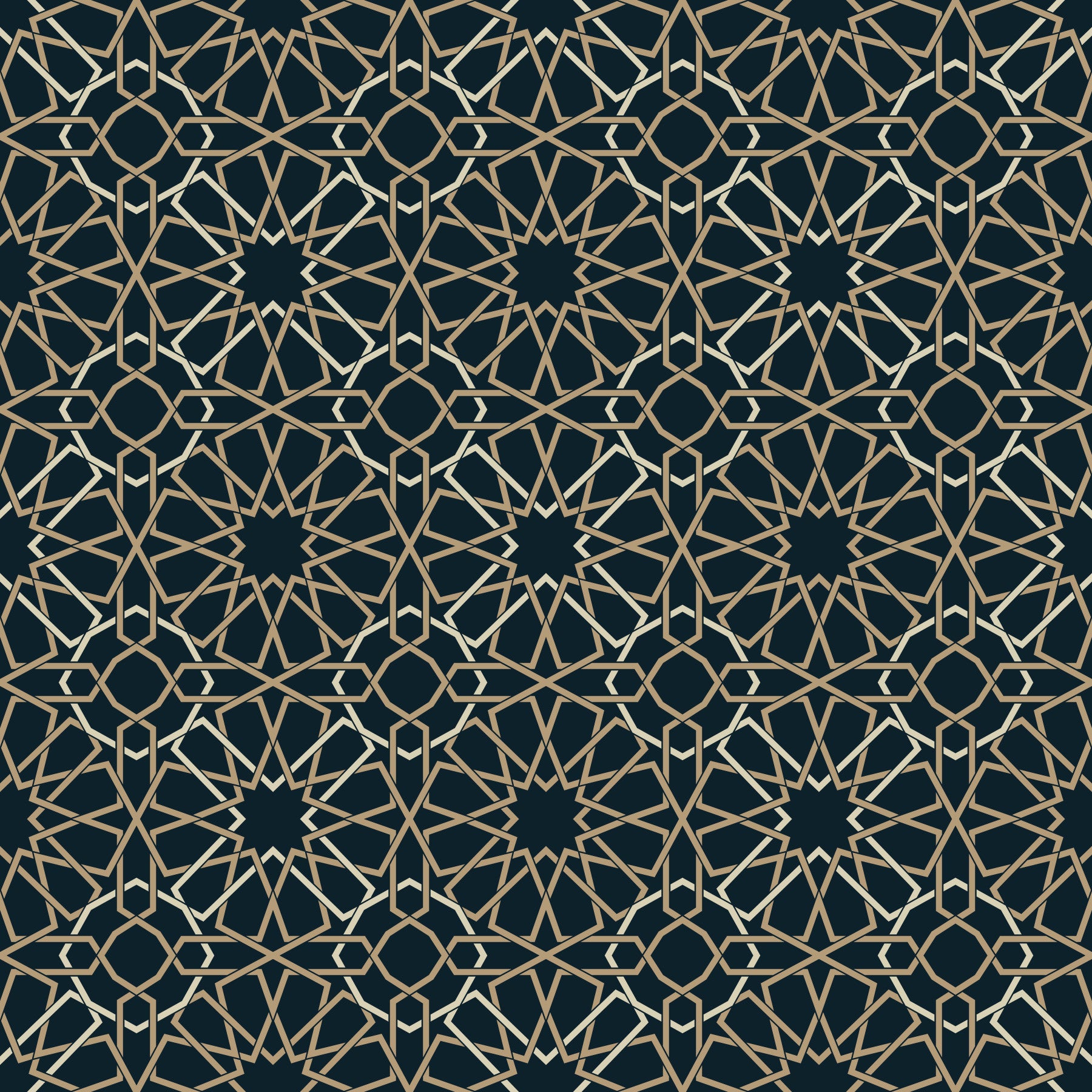 Gilded Star Moroccan Motif Wallpaper⁠