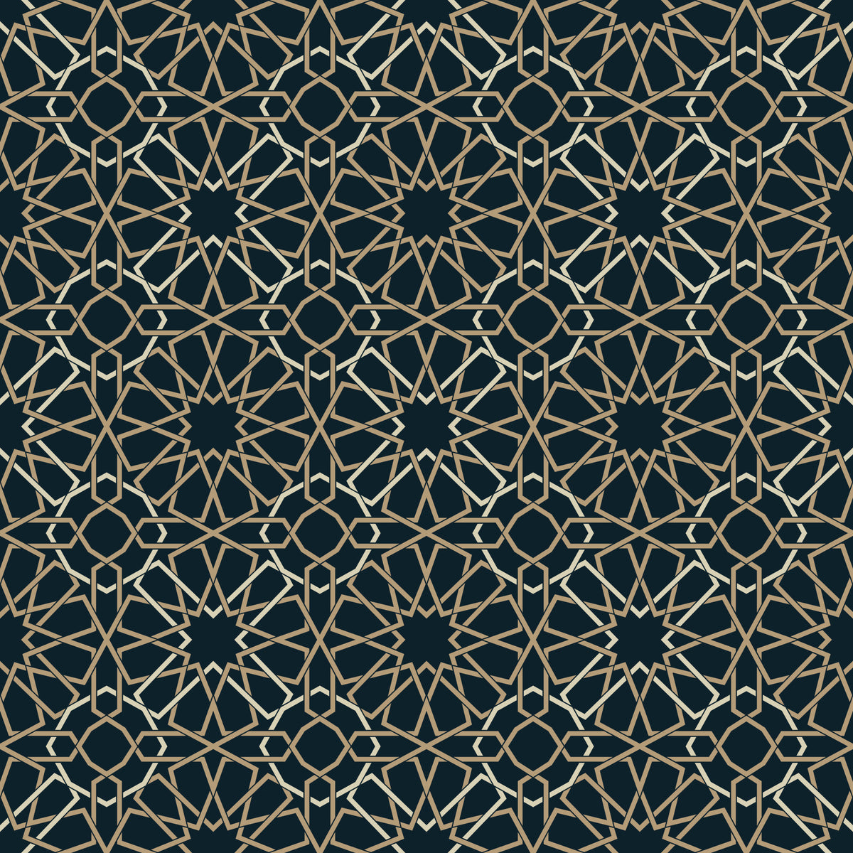 Gilded Star Moroccan Motif Wallpaper⁠