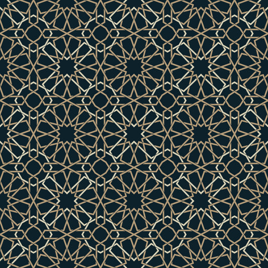 Gilded Star Moroccan Motif Wallpaper⁠