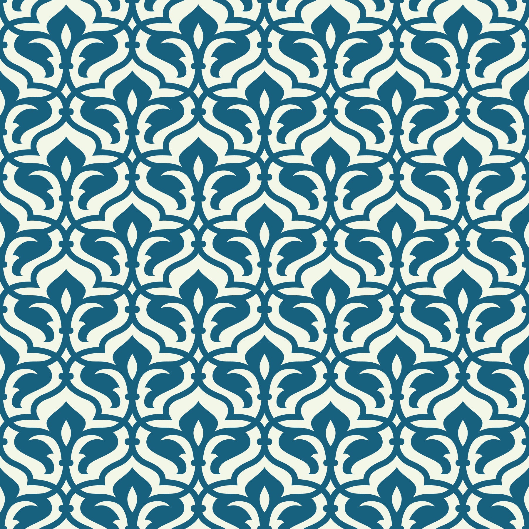 Indigo Damask Lattice Pattern Wallpaper⁠