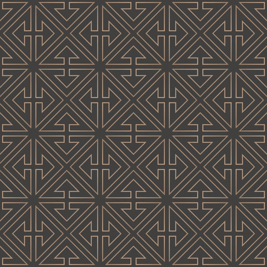 Symmetrical Copper Line Pattern Wallpaper⁠