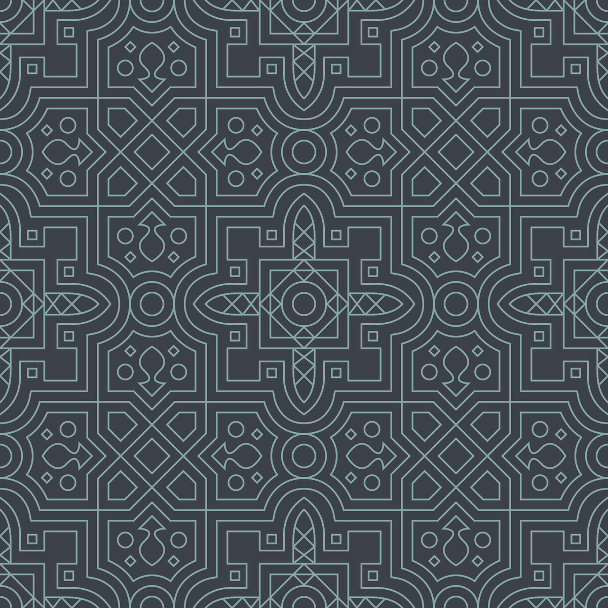 Midnight Geometry Linear Tile Wallpaper⁠ in your room