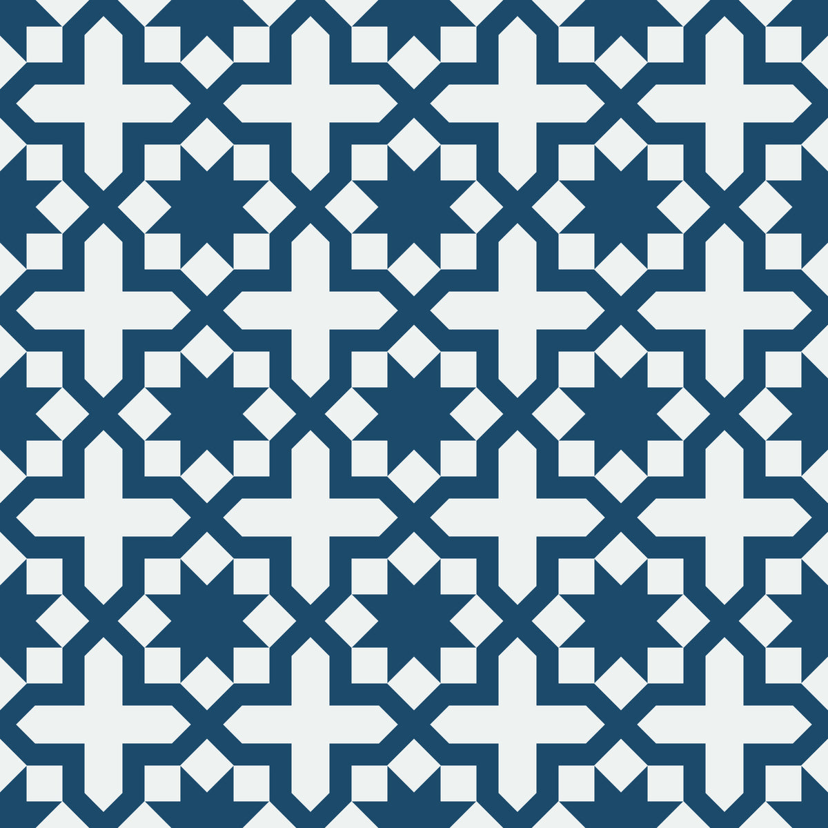 Midnight Moroccan Geometric Lattice Wallpaper⁠ in your room — zoomed