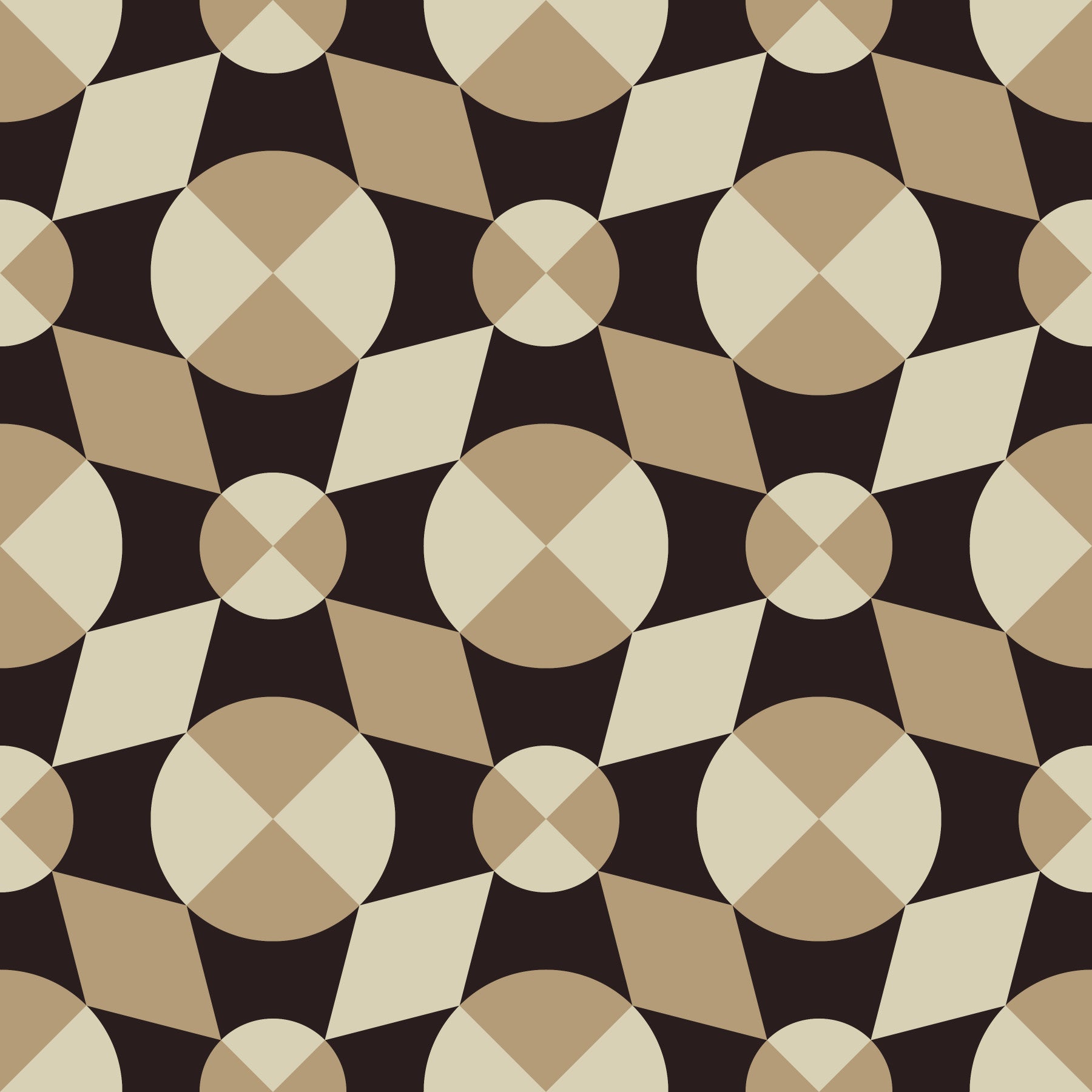 Geometric Mid-Century Tiles in Earth Tones Wallpaper⁠