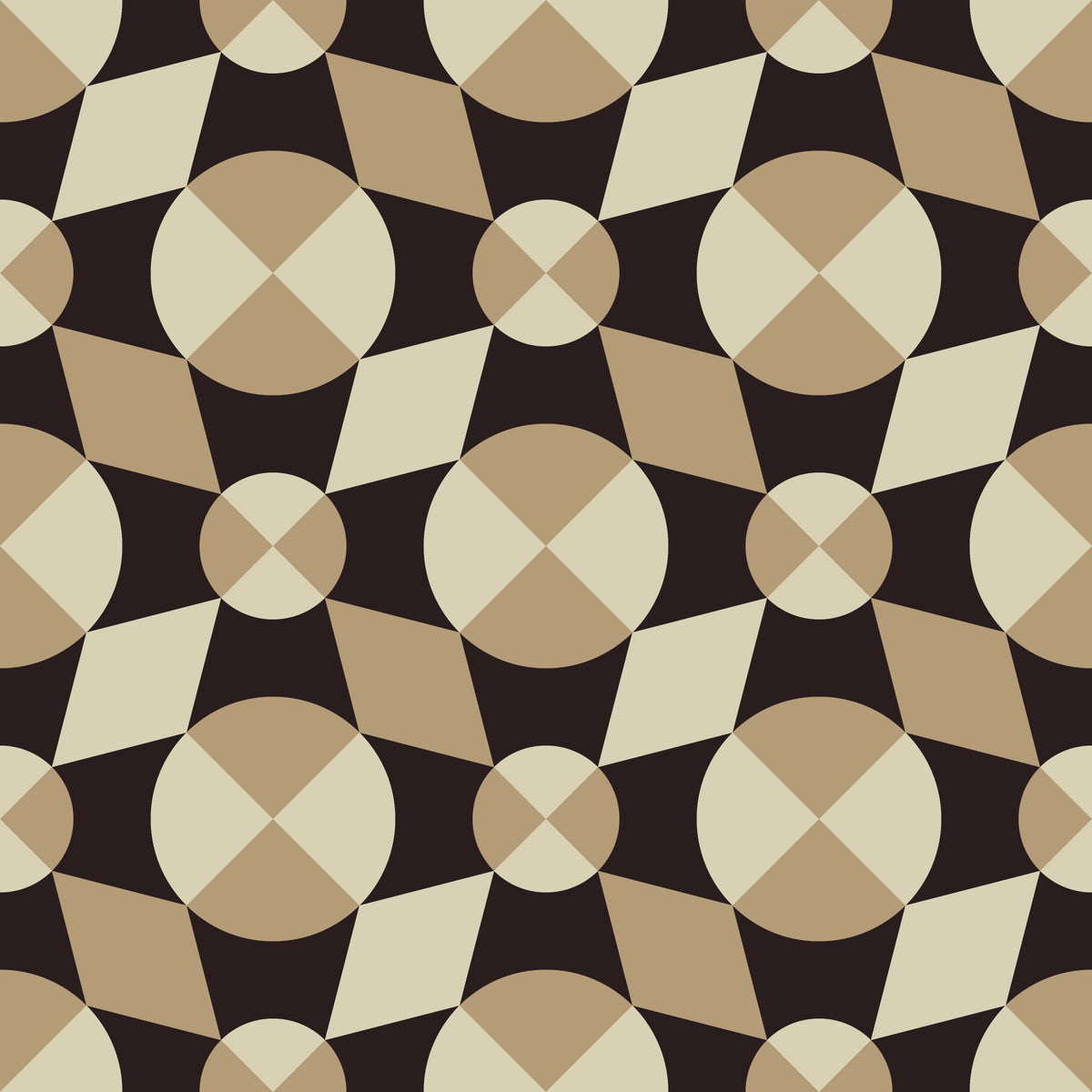 Geometric Mid-Century Tiles in Earth Tones Wallpaper⁠ in your room