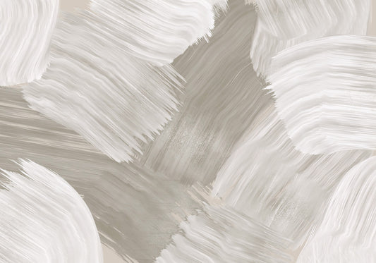 Soft Monochrome Abstract Brush strokes Wall Mural