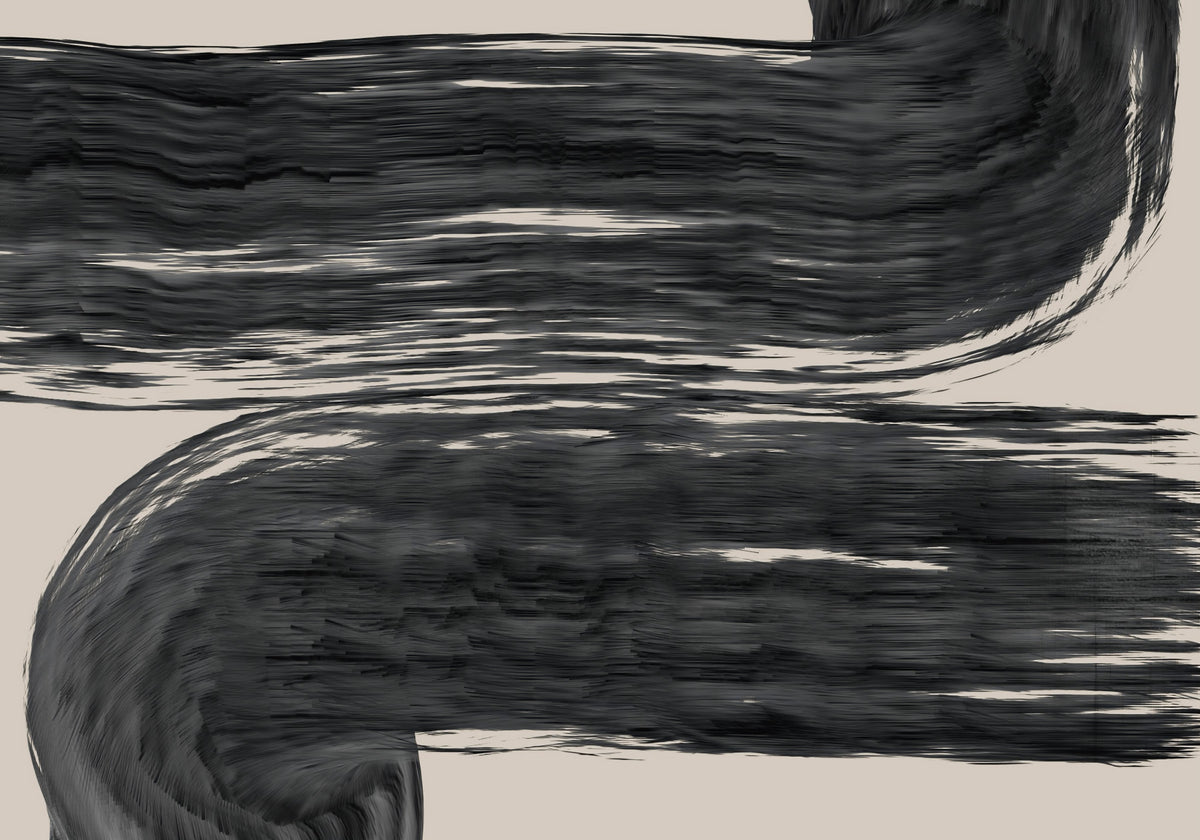 Minimalist Charcoal Swirls Wall Mural in your room — zoomed