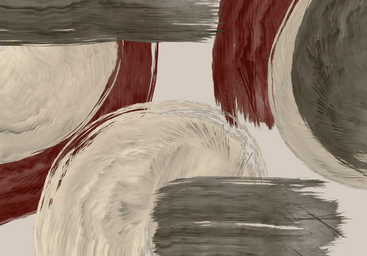 Modern Earthy Tonal Brushstrokes Wall Mural in your room