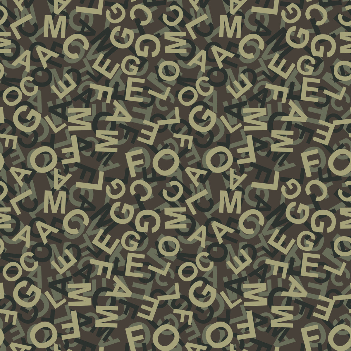 Abstract Alphabet Camouflage Wallpaper⁠ in your room