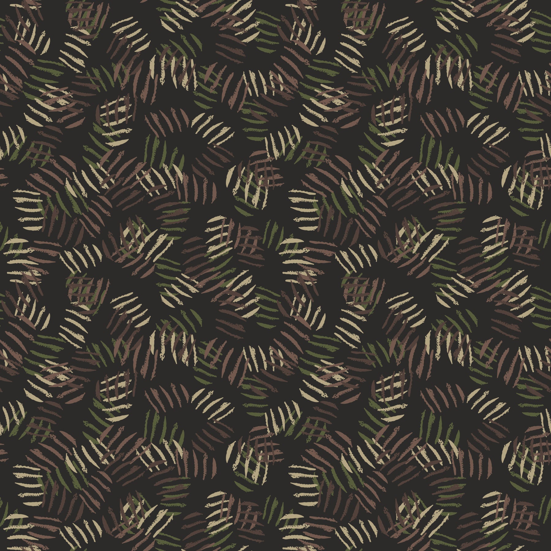 Forest Floor Rhythmic Leaf Print Wallpaper⁠