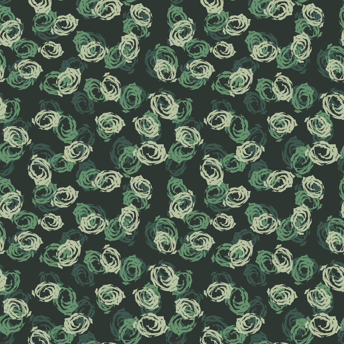 Minimalist Forest Green Swirls Wallpaper⁠ in your room