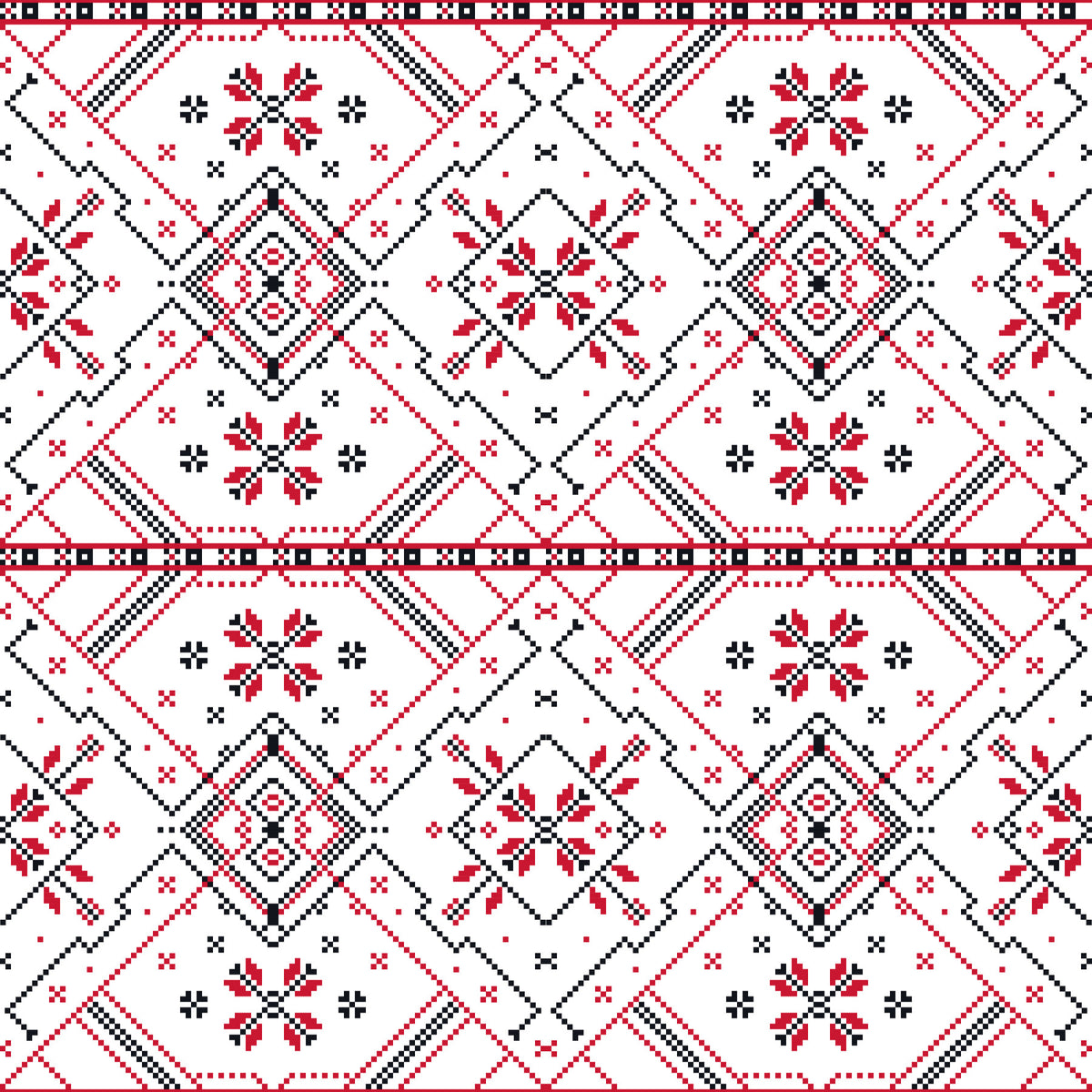 Folklore Geometric Cross-Stitch Pattern Wallpaper⁠ in your room