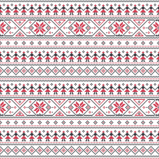 Red and Black Folk Cross-Stitch Band Wallpaper⁠