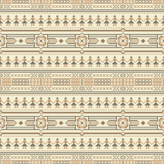 Folklore Cross Stitch Motif Wallpaper⁠
