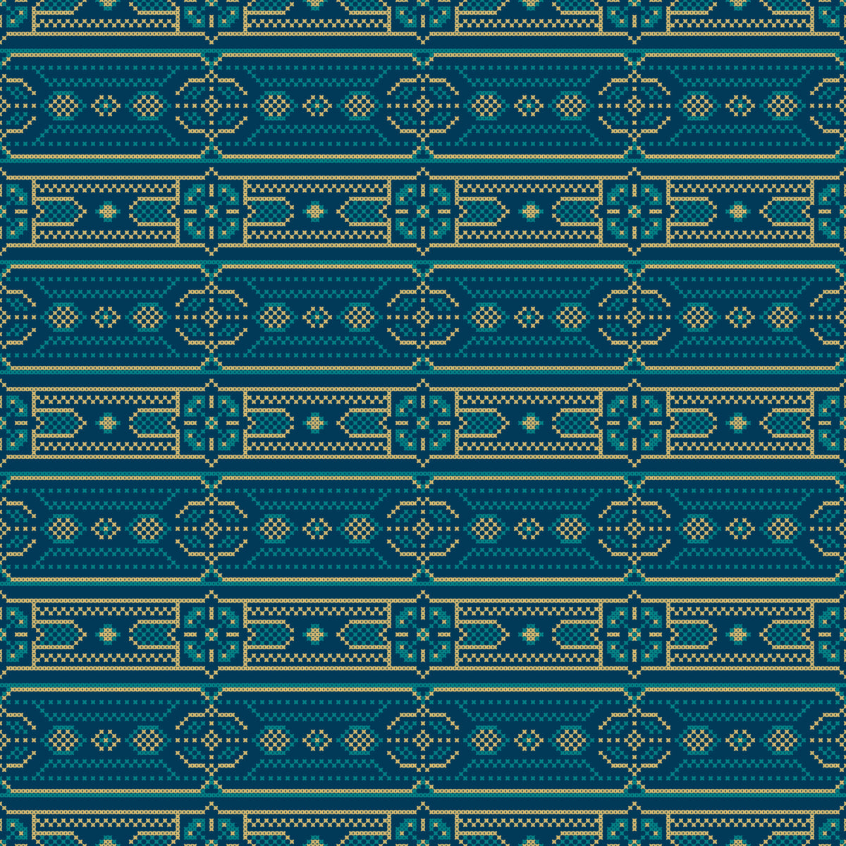 Abstract Teal and Gold Mosaic Wallpaper⁠ in your room