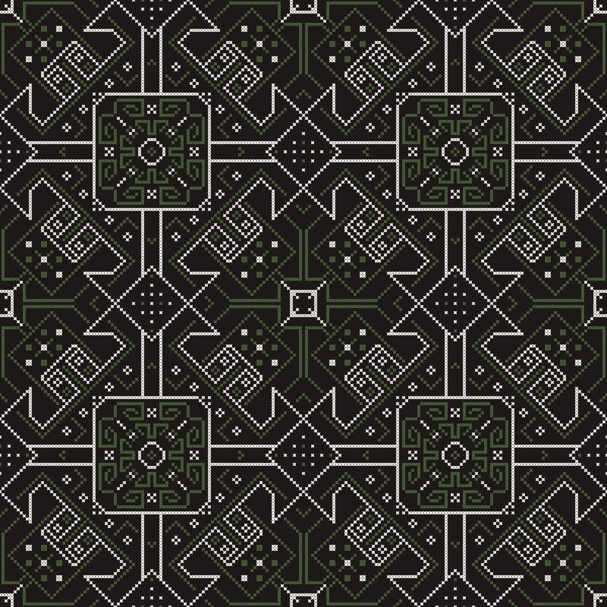 Folklore Stitched Geometry Wallpaper⁠ in your room — zoomed