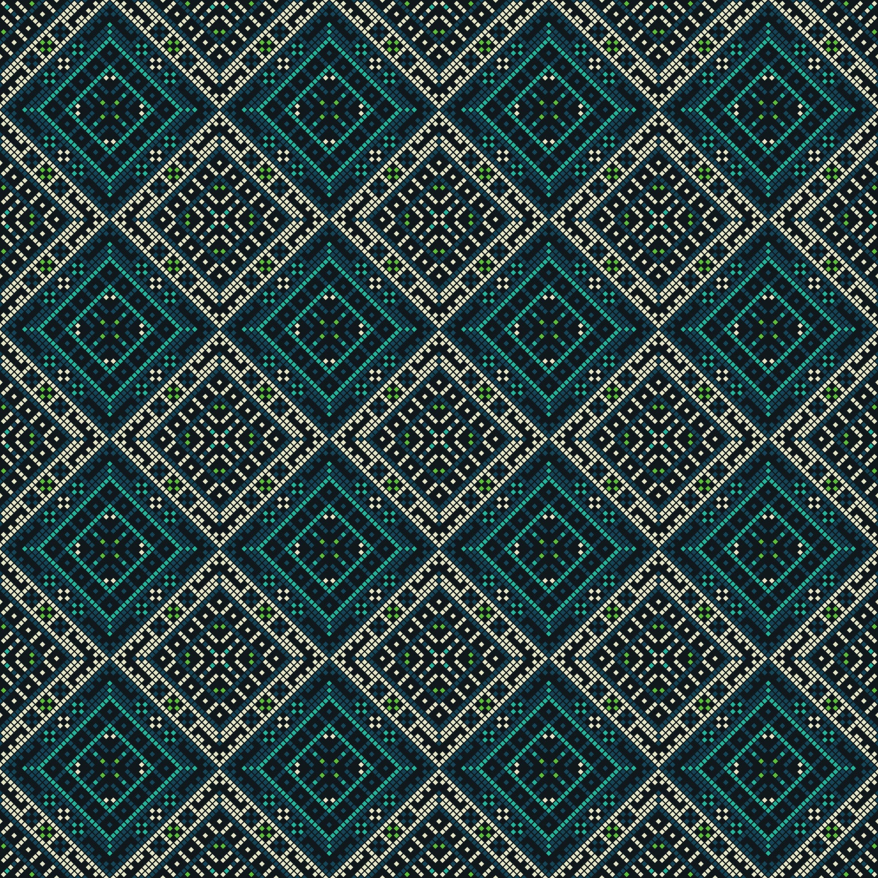 Geometric Pixel Diamond Grid Wallpaper⁠