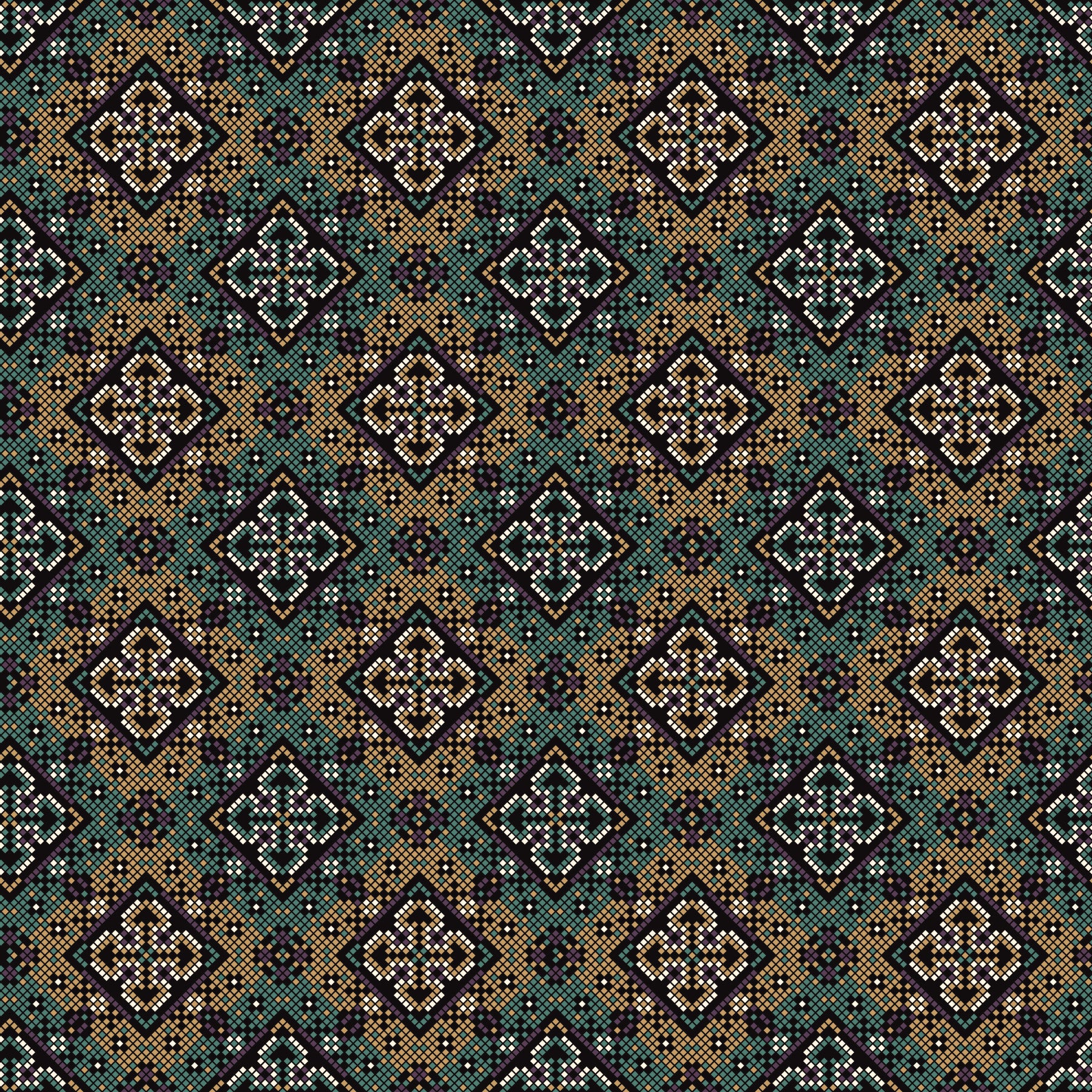 Rustic Pixelated Cross Mural Wallpaper⁠