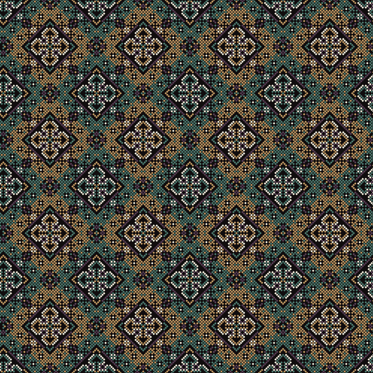 Rustic Pixelated Cross Mural Wallpaper⁠ in your room