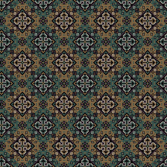 Rustic Cross-Stitch Diamond Pattern Wallpaper⁠