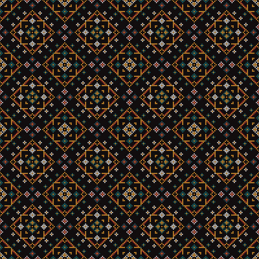 Geometric Cross-Stitch Rhythm Wallpaper⁠