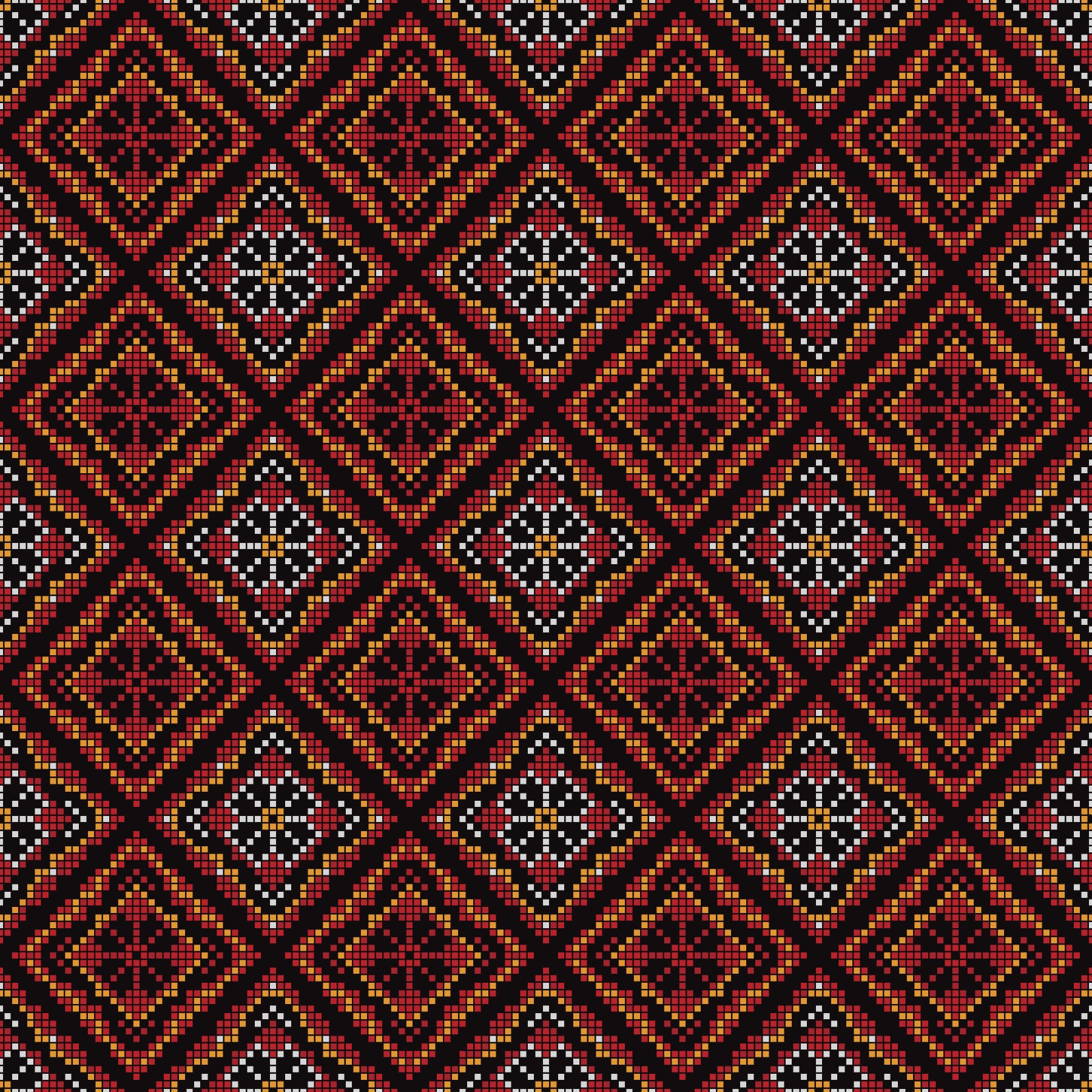 Dark Ethnic Mosaic Grid Motif Wallpaper⁠