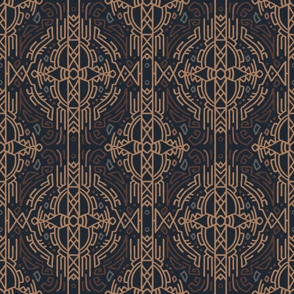 Earthy Tribal Abstract Symmetry Wallpaper⁠