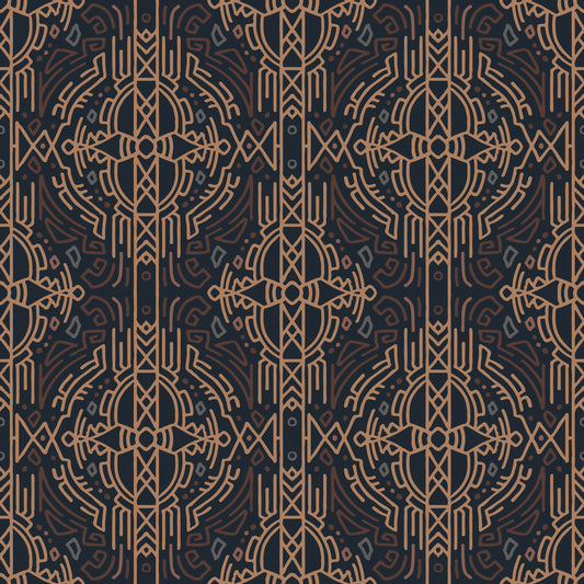 Earthy Tribal Abstract Symmetry Wallpaper⁠