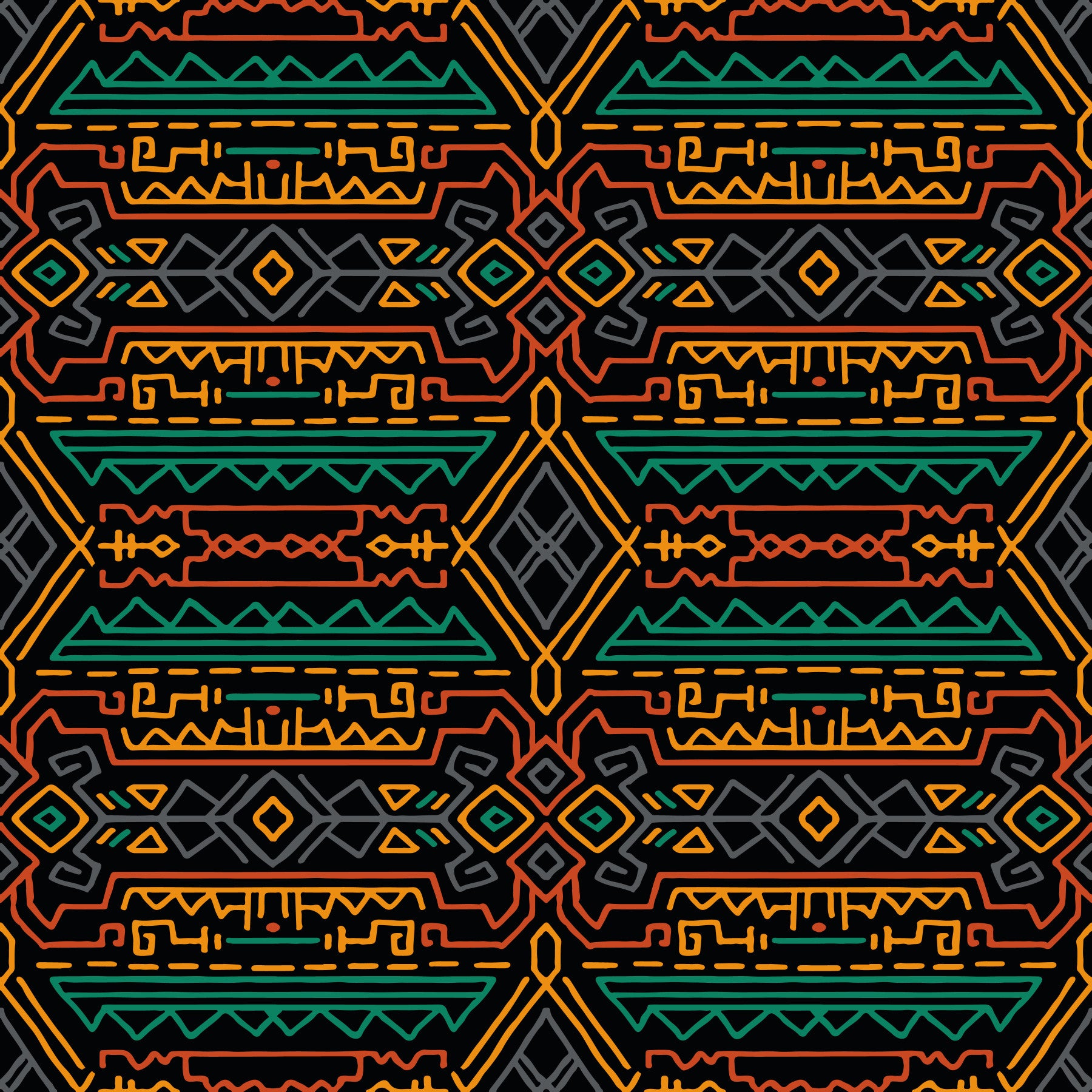 Tribal Geometric Pattern Mural Wallpaper⁠