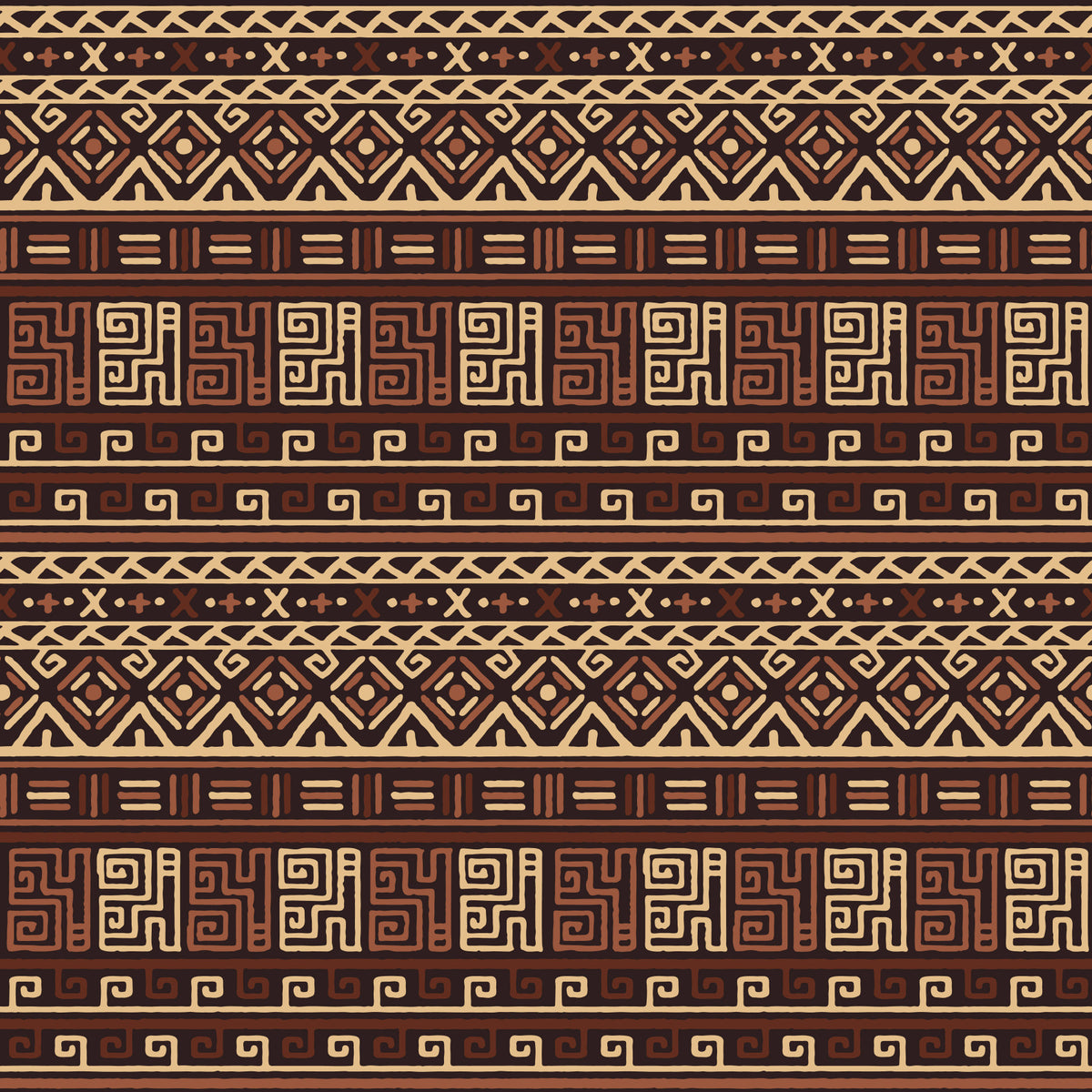 Earth Tone Tribal Stripe Wallpaper⁠ in your room — zoomed