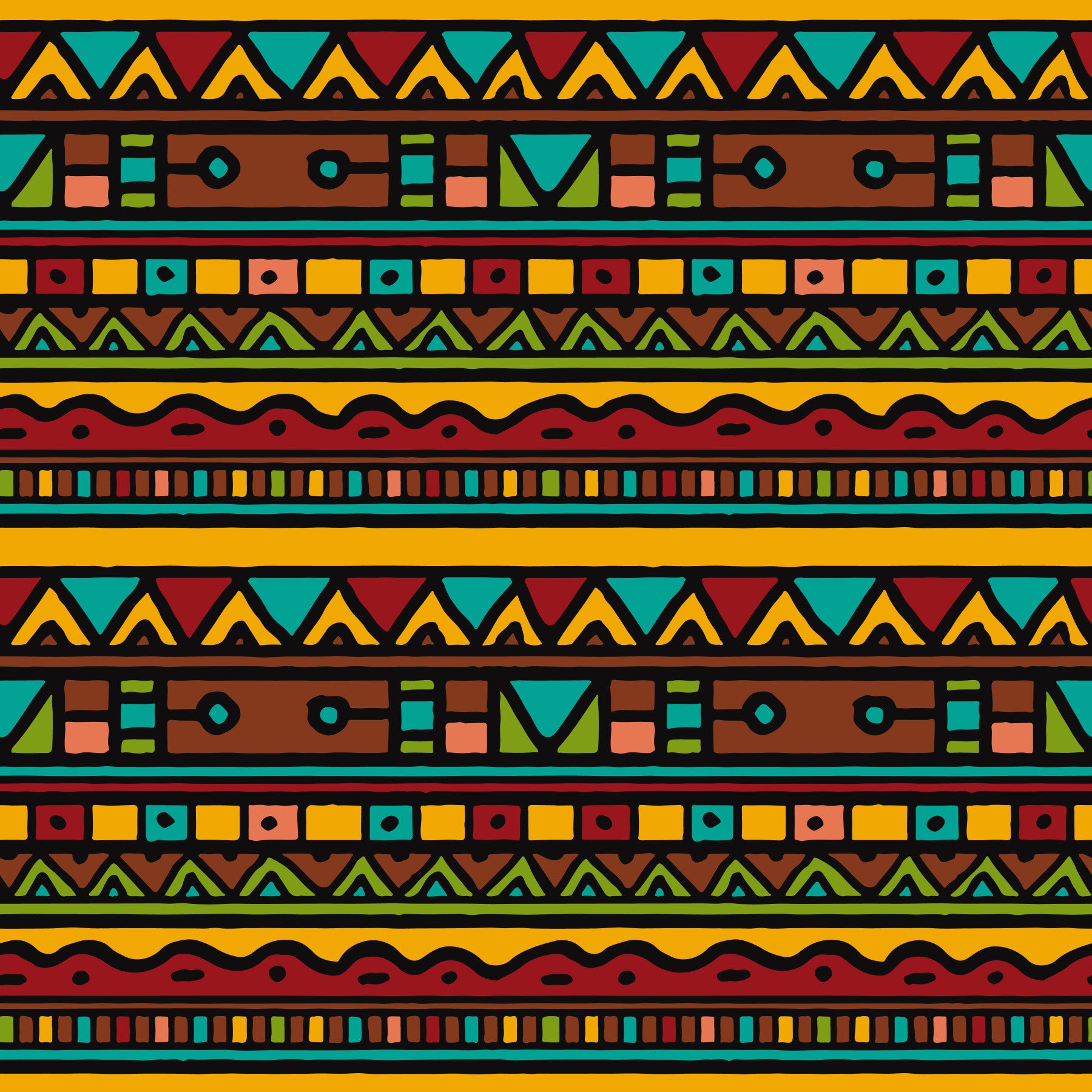 Tribal Folk Geometric Pattern Wallpaper⁠