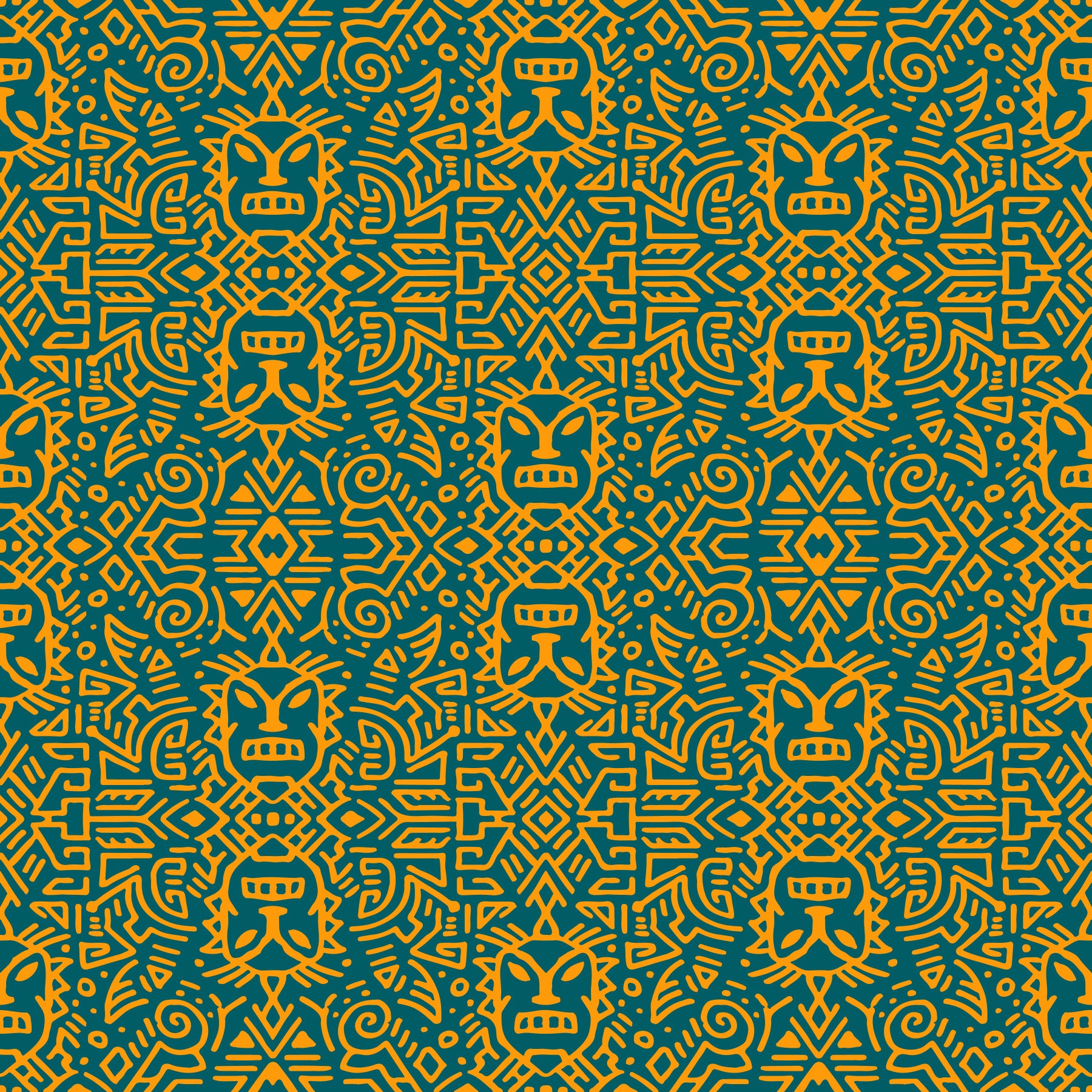 Abstract Ethnic Mask Art Wallpaper⁠