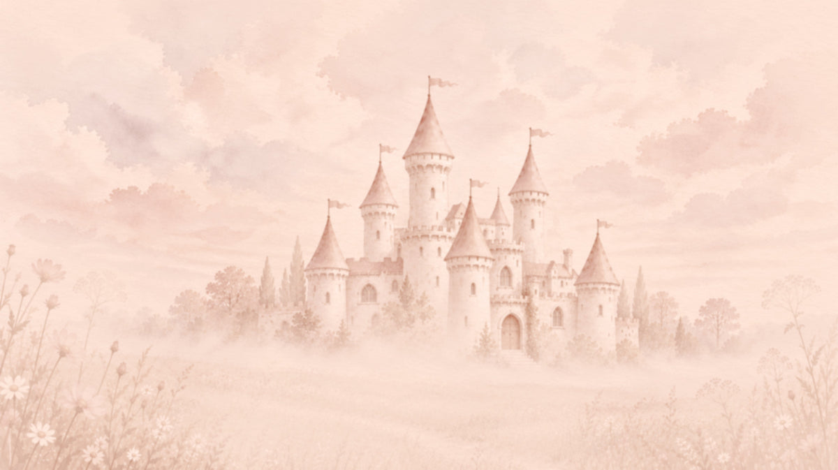 Castle Dreams – Faded Rose Wall Mural Wall Mural in your room — zoomed