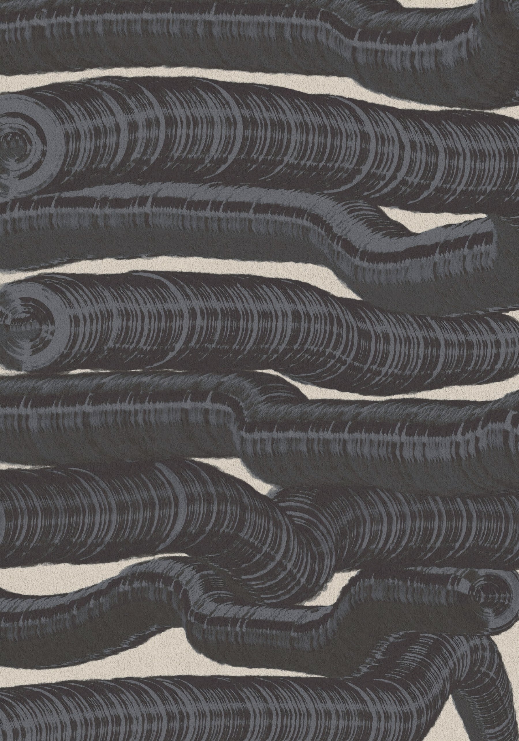 Monochrome Fluid Layers Wall Mural