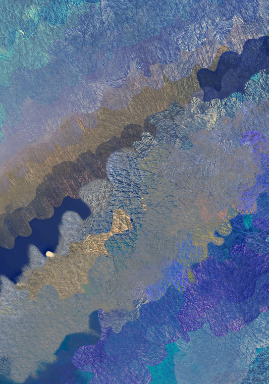 Cerulean Layers Abstract Art Wall Mural