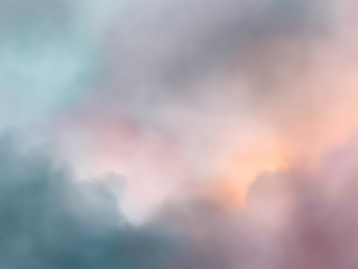 Ethereal Pastel Cloudscape Wall Mural in your room — zoomed