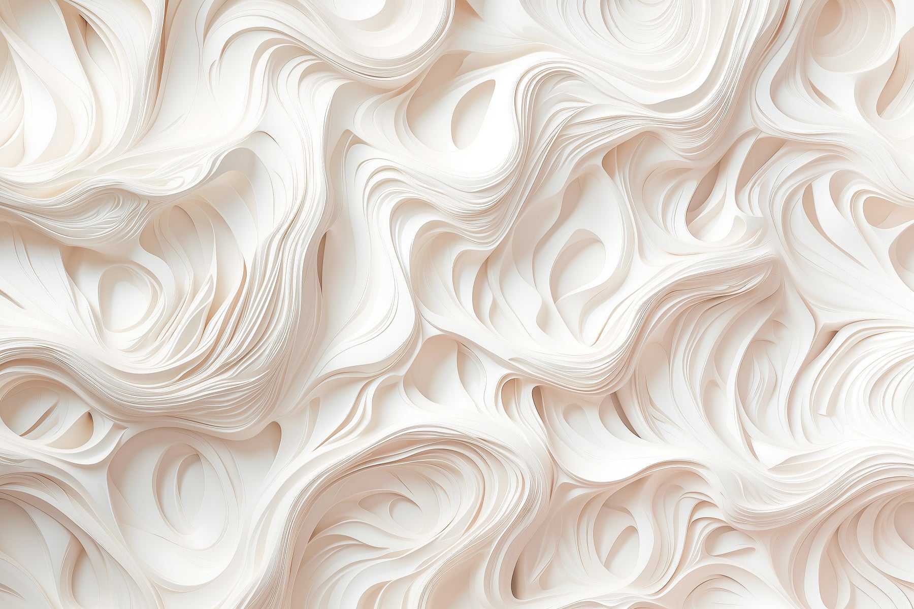 Cream Flowing Layers Abstract Wall Mural