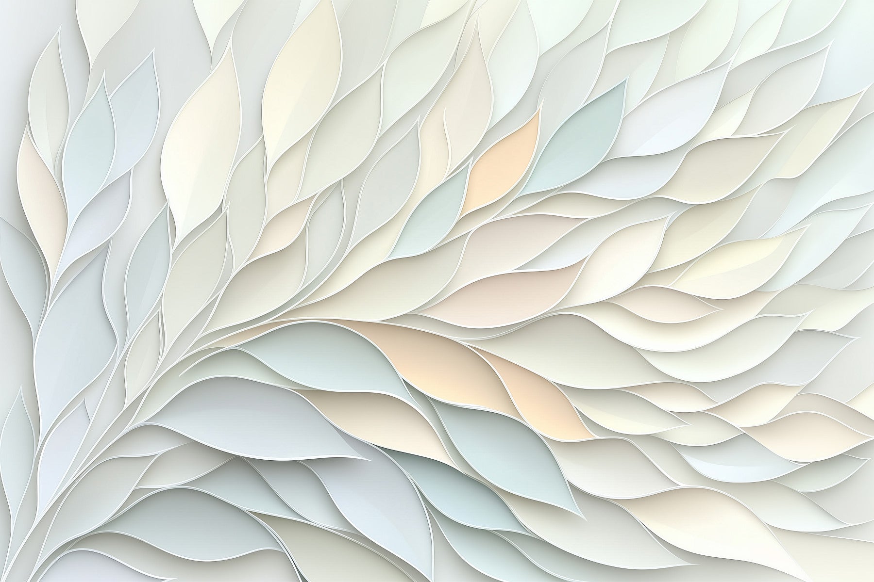 Soft Pastel Botanical Flow Wall Mural
