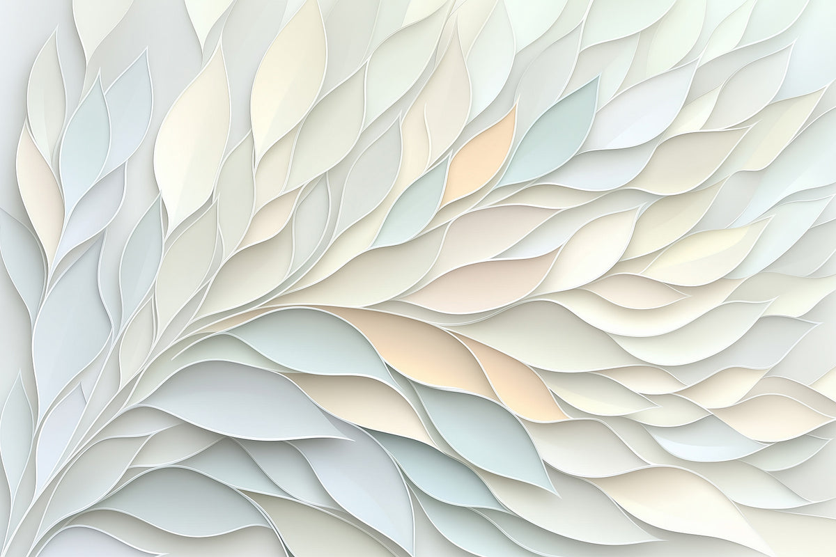 Soft Pastel Botanical Flow Wall Mural in your room — zoomed
