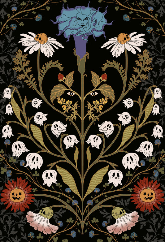 Spectral Bloom and Ghostly Foliage Wallpaper⁠