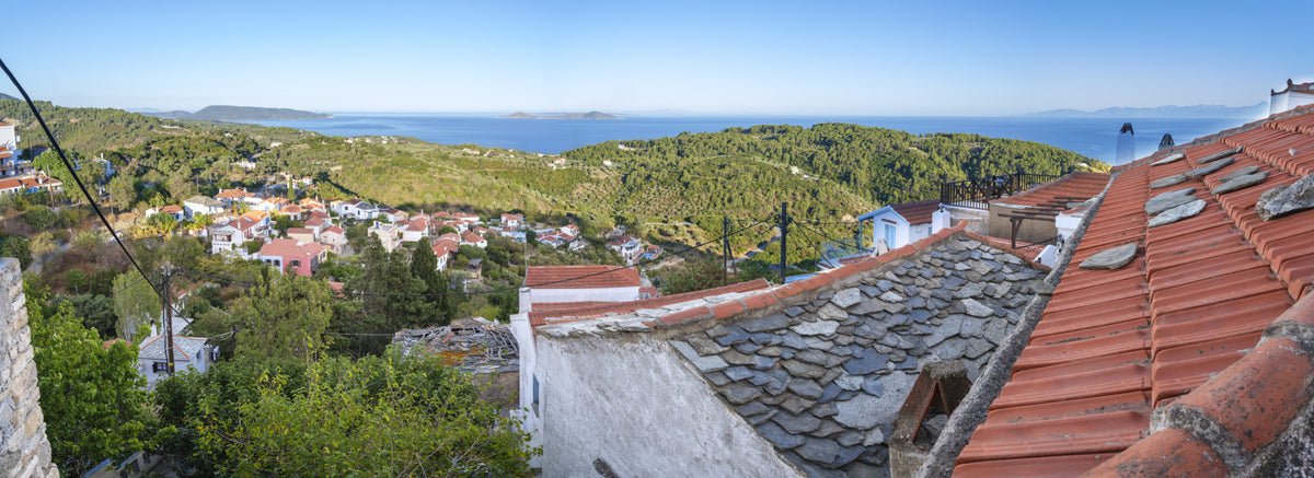 Rustic Terracotta Rooftop Vista Wall Mural in your room — zoomed