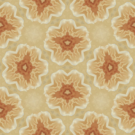 Golden Petal Kaleidoscope Pattern Wallpaper⁠